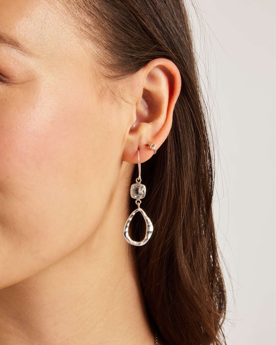 Island Rain Drop Earrings - White Topaz