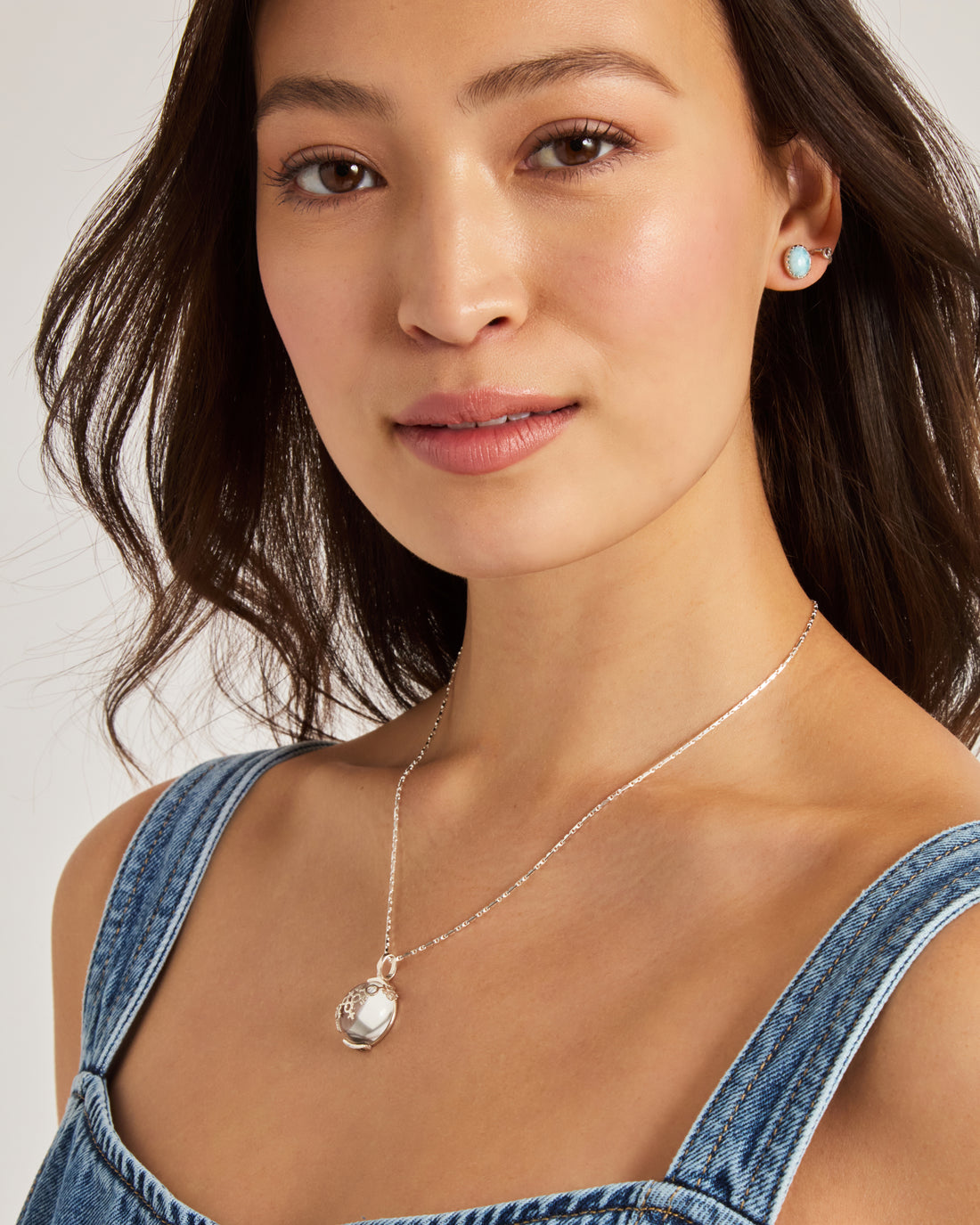 Water Drop Stone Stud Earrings - Larimar