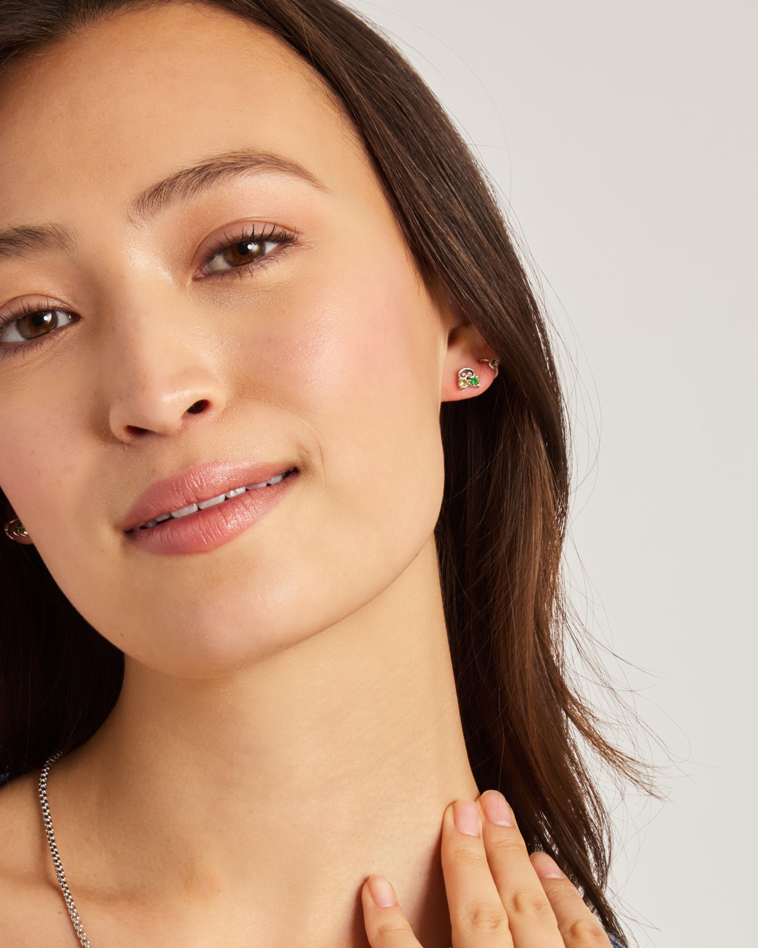 Petroglyph & Double Stone Studs - Green Zircon/Peridot