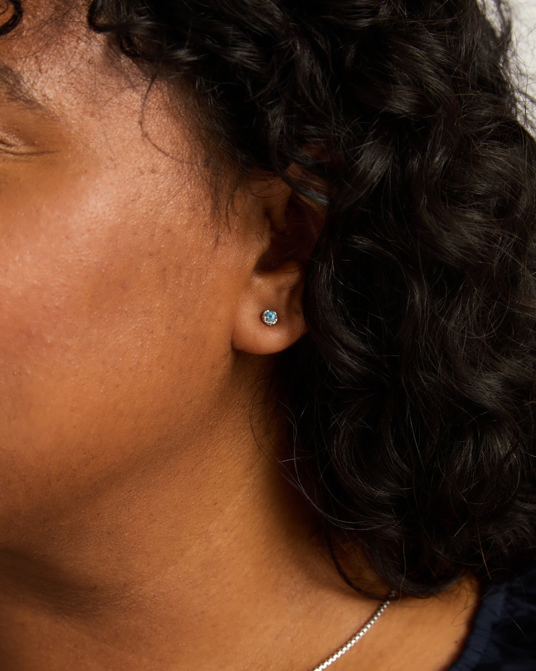 Mini Princess Petroglyph Stud Earrings - Hampton Blue Topaz