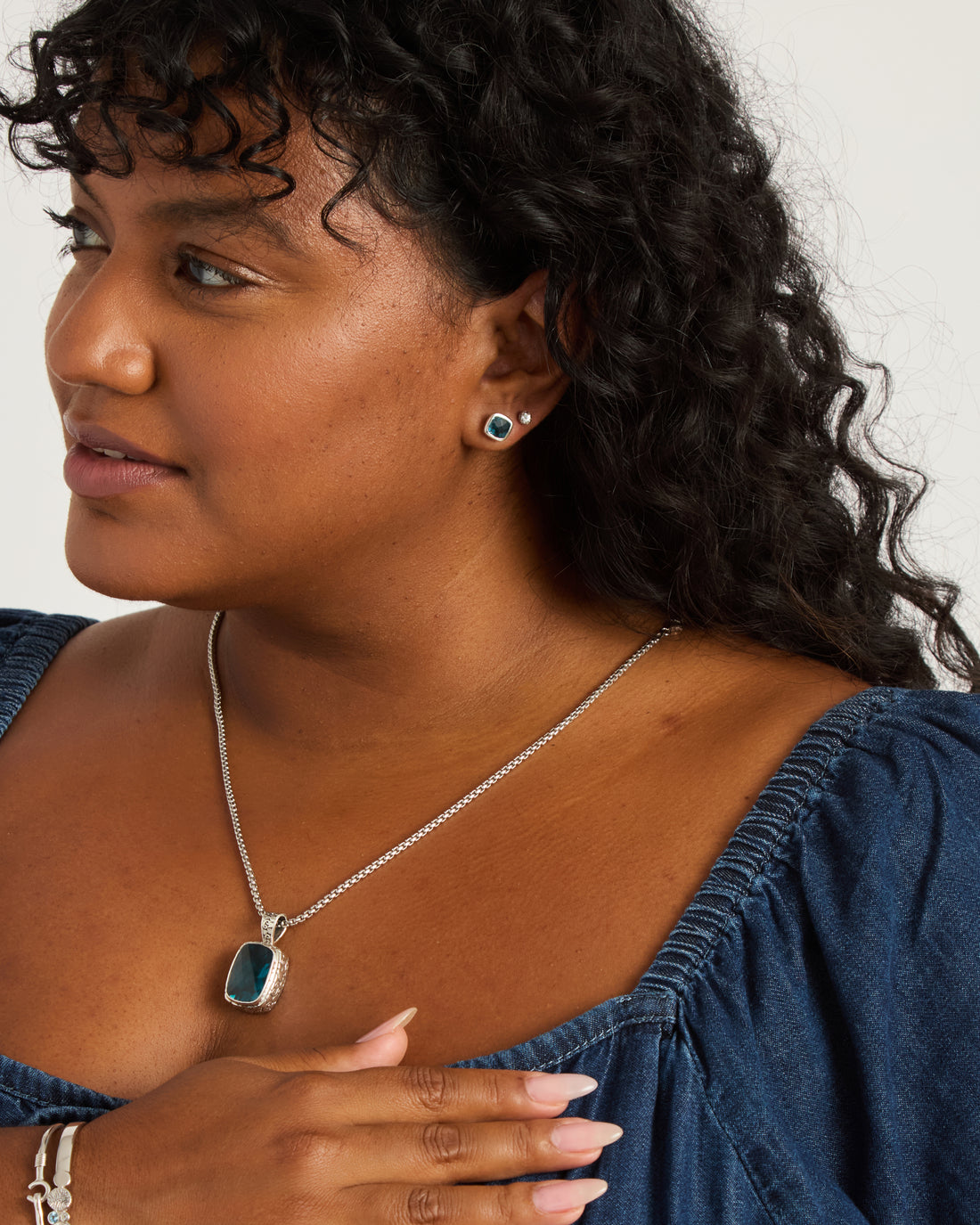 Mini Princess Petroglyph Stud Earrings - Zircon