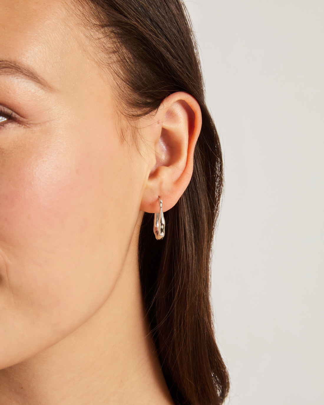 Organic Hammered Hoop Earrings