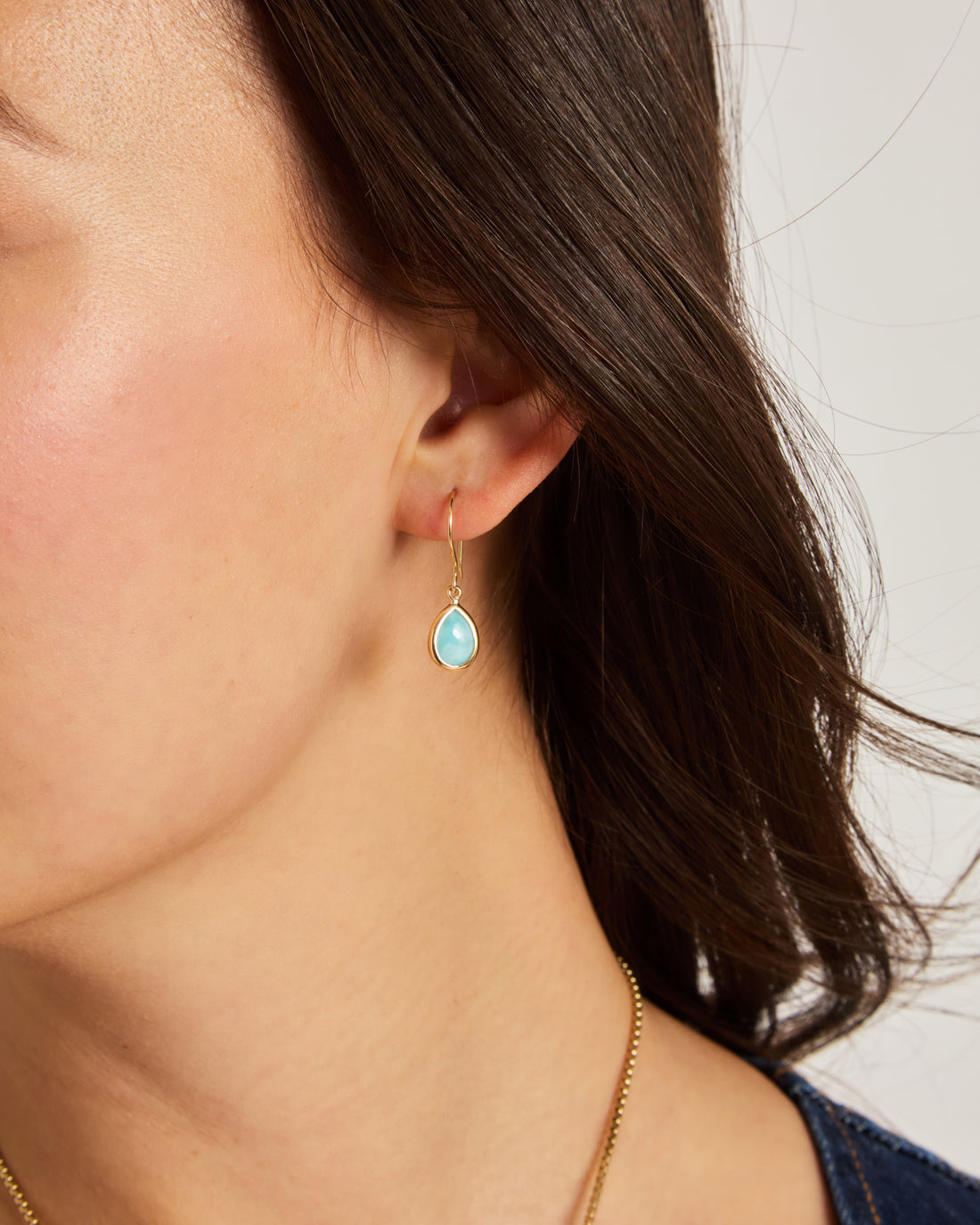 Dewdrop Stone Earrings - Larimar