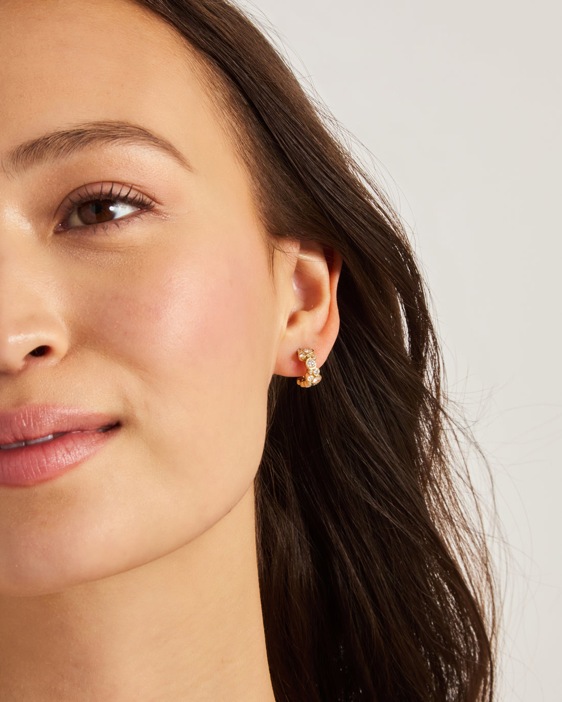 14K Gold Ocean Bubbles Diamond Hoops