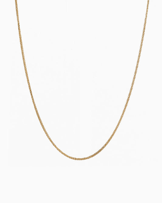 14K Solid Gold Wheat Chain