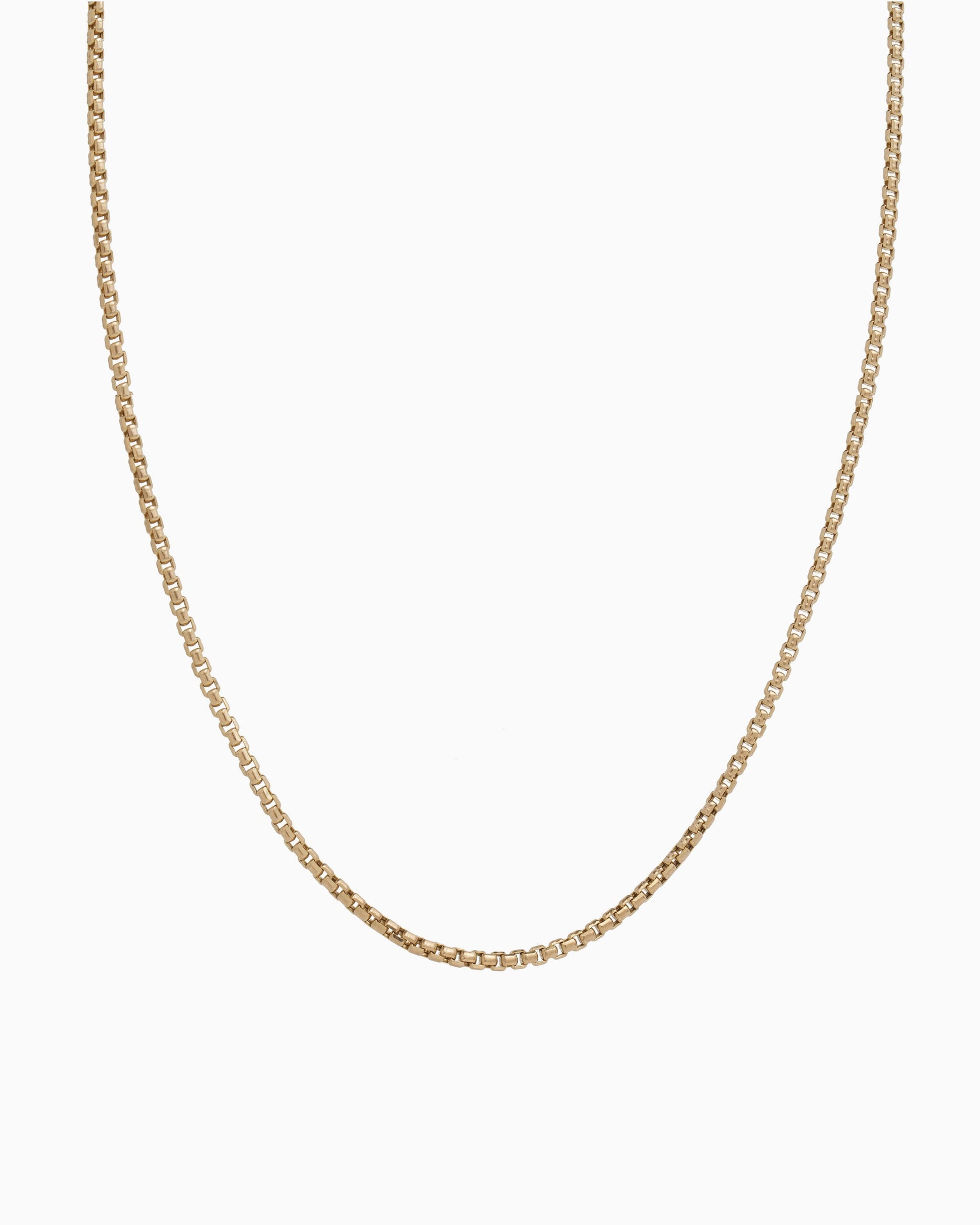 14K Solid Gold Nautical Box Chain