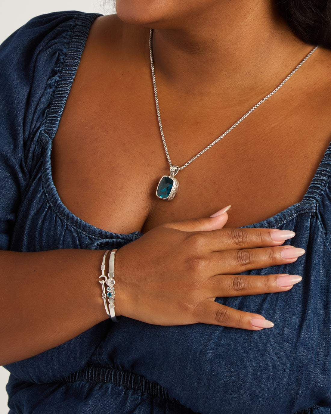 Multi Stone Cuff With Reef Texture