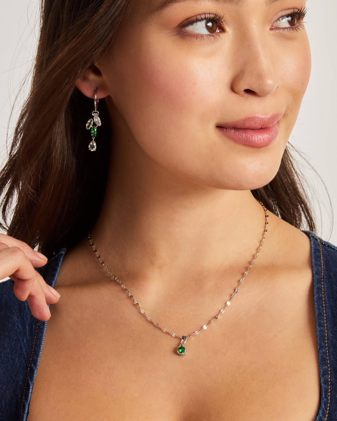 Mini Princess Petroglyph Stone Pendant - Green Zircon