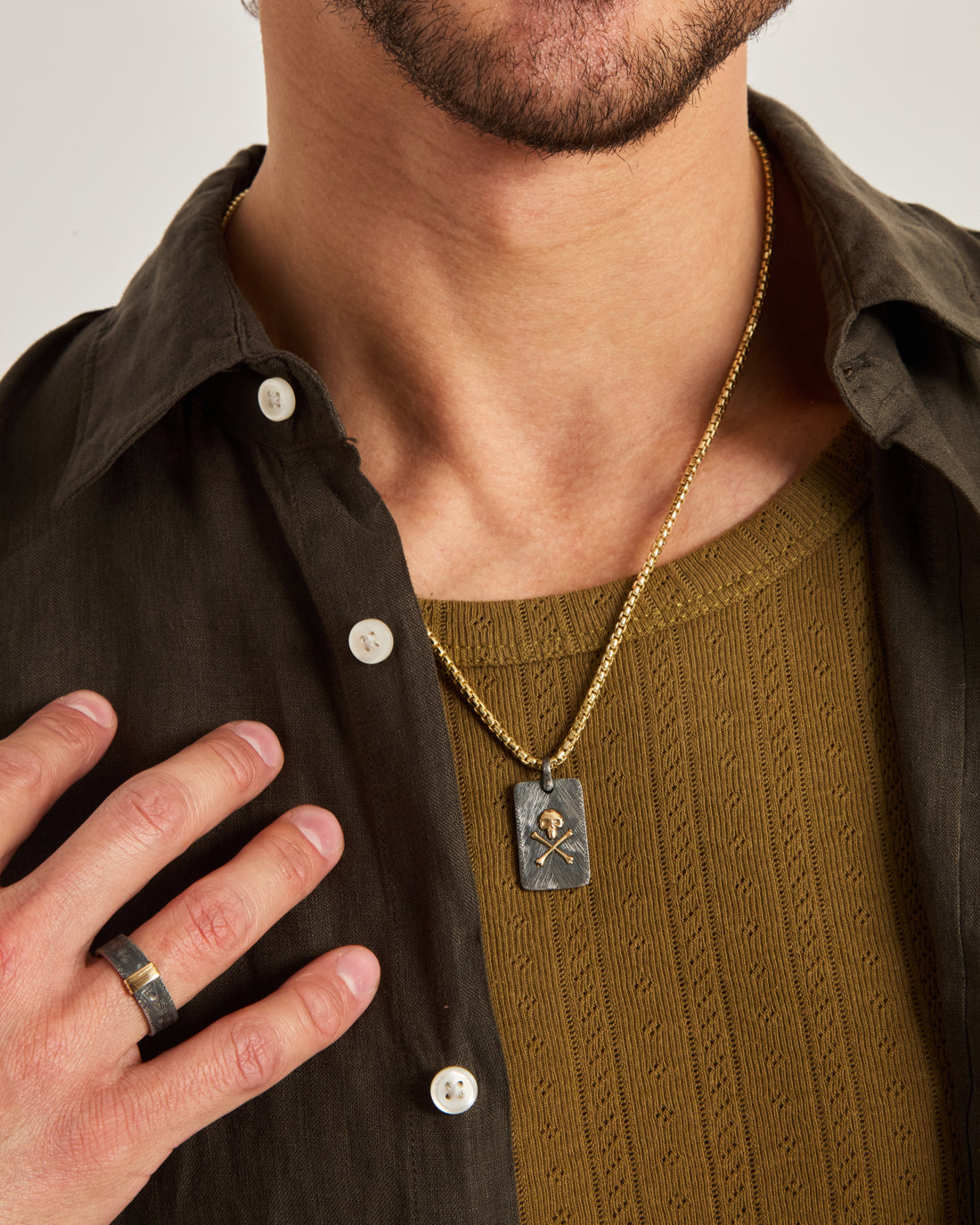 Marine Texture Skull Pendant