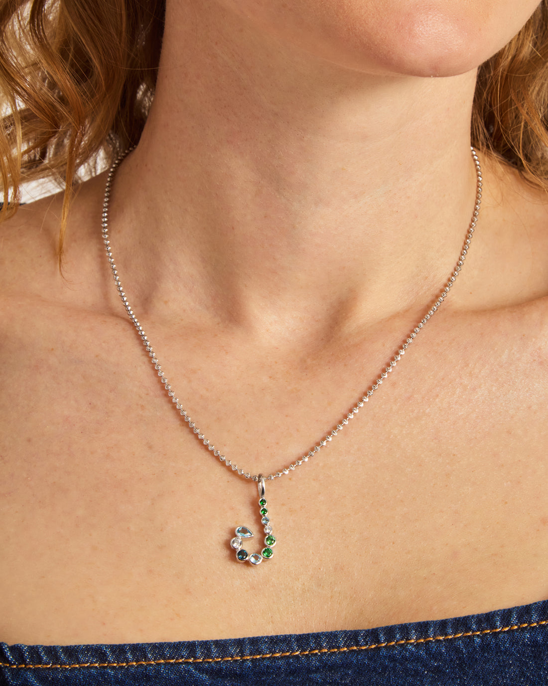 Bubble Stone St. John Hook Pendant - Green Zircon/Hampton Blue Topaz/White Zircon/London Blue Topaz