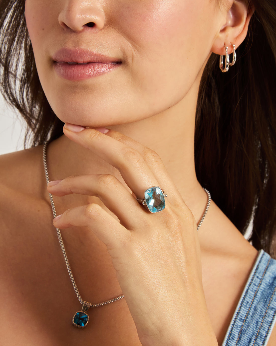 Ocean Stone Cocktail Ring - Sky Blue Topaz