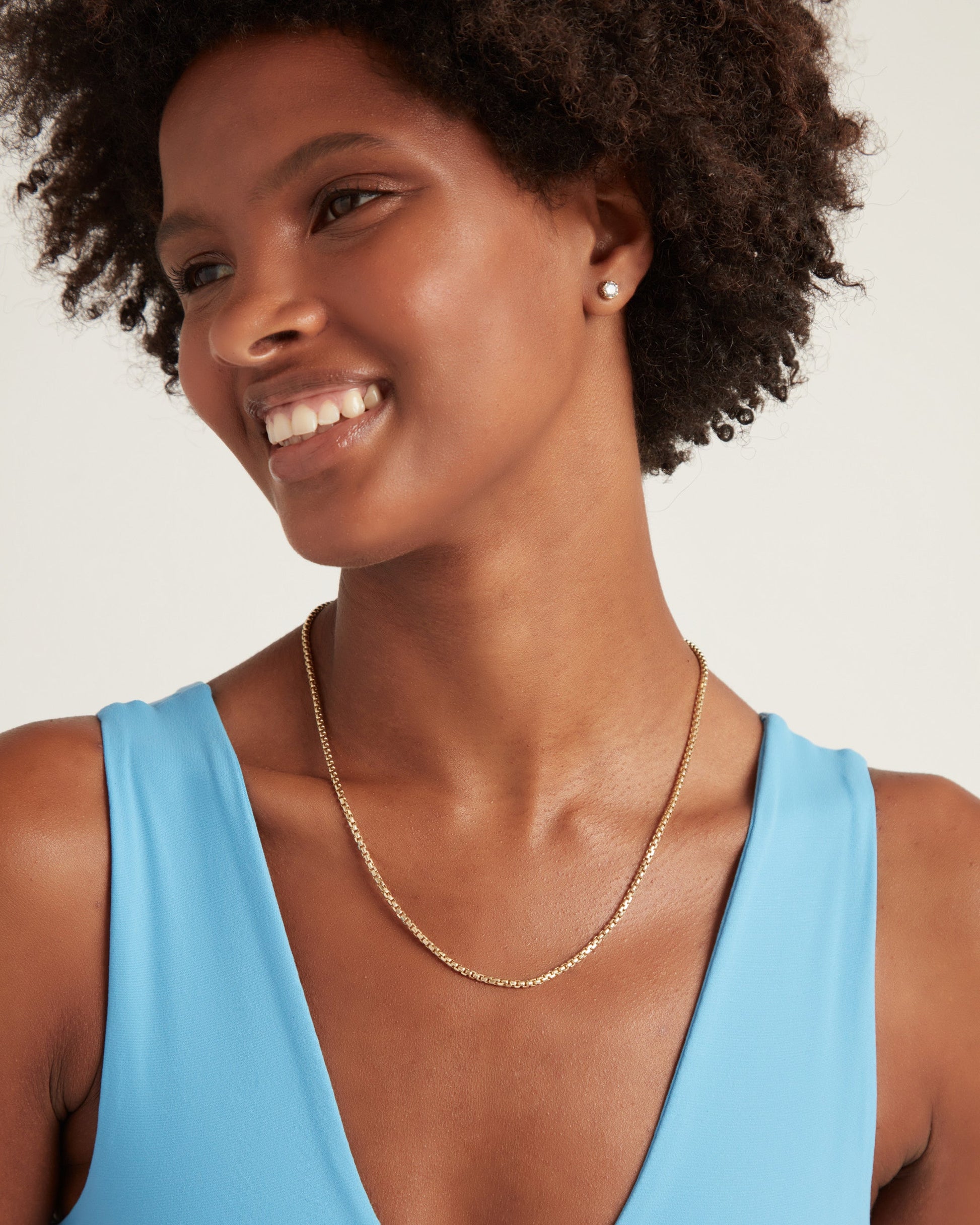 14K Solid Gold Nautical Box Chain