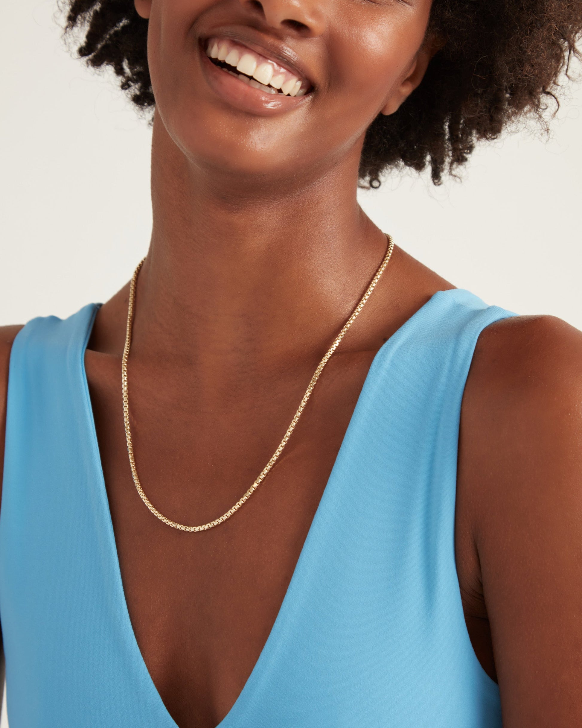 14K Solid Gold Nautical Box Chain