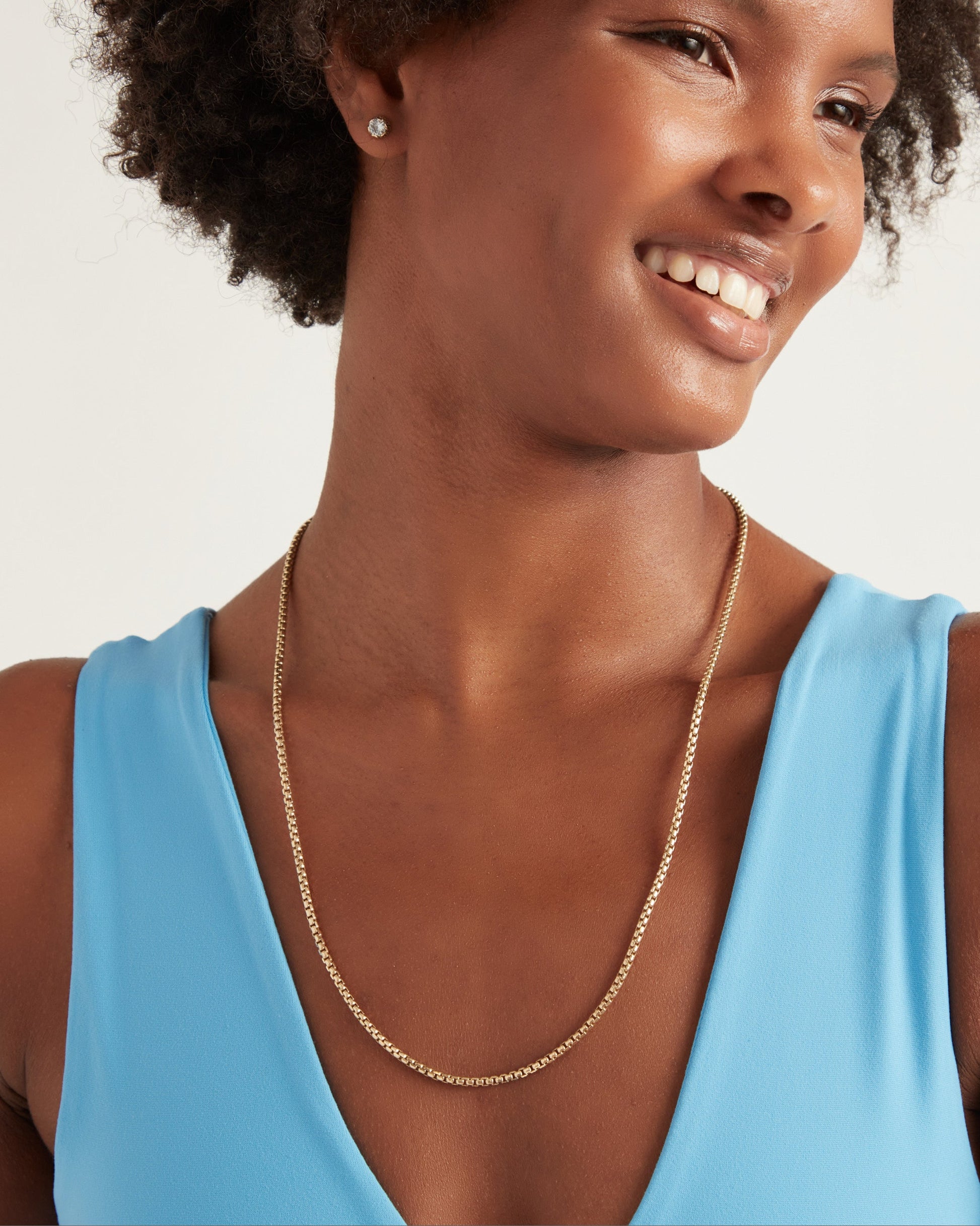 14K Solid Gold Nautical Box Chain