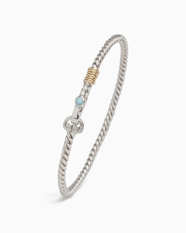 Twisted Hook Bracelet with Stone - Larimar