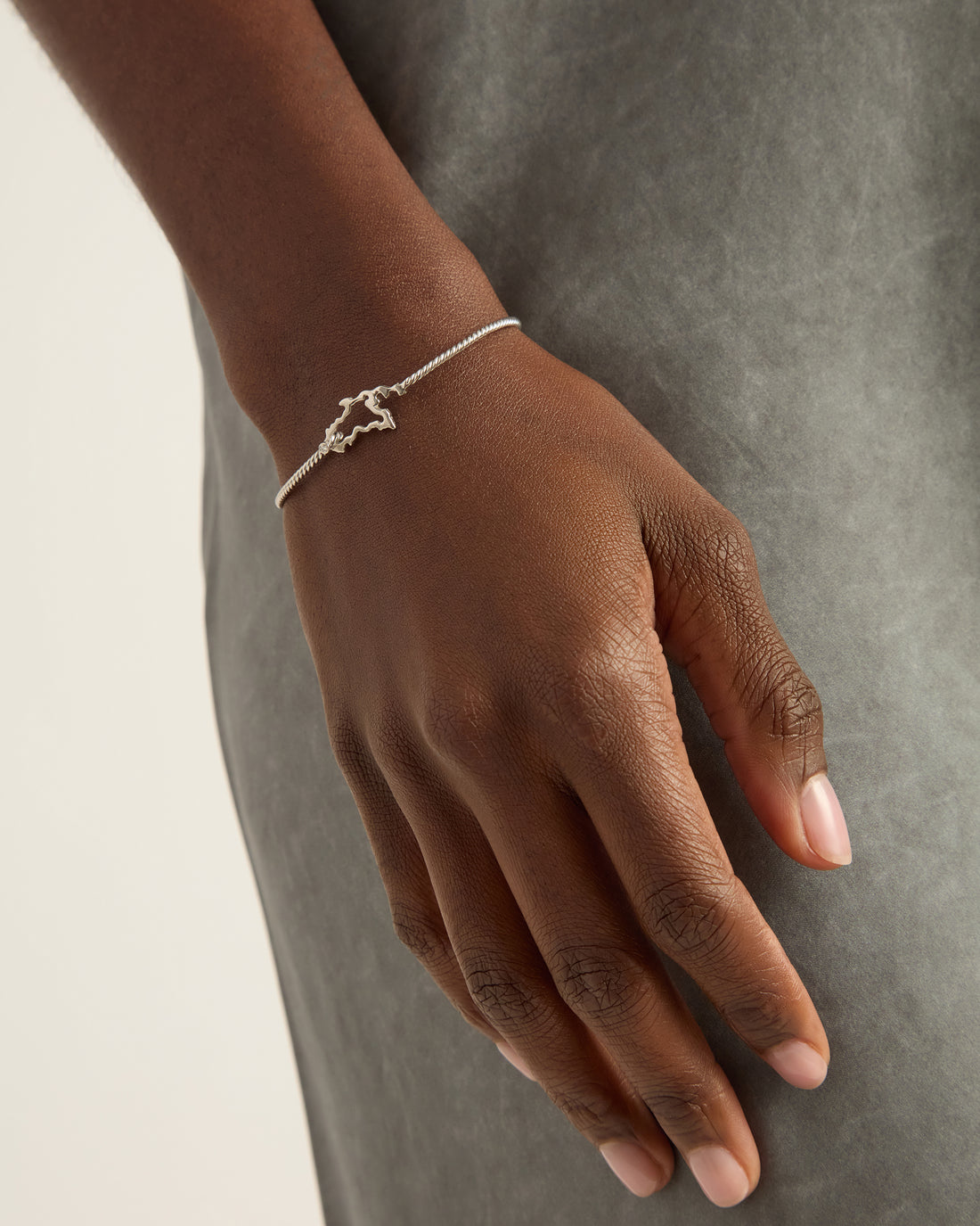 Twisted Hook Bracelet with St. John Map & Diamond