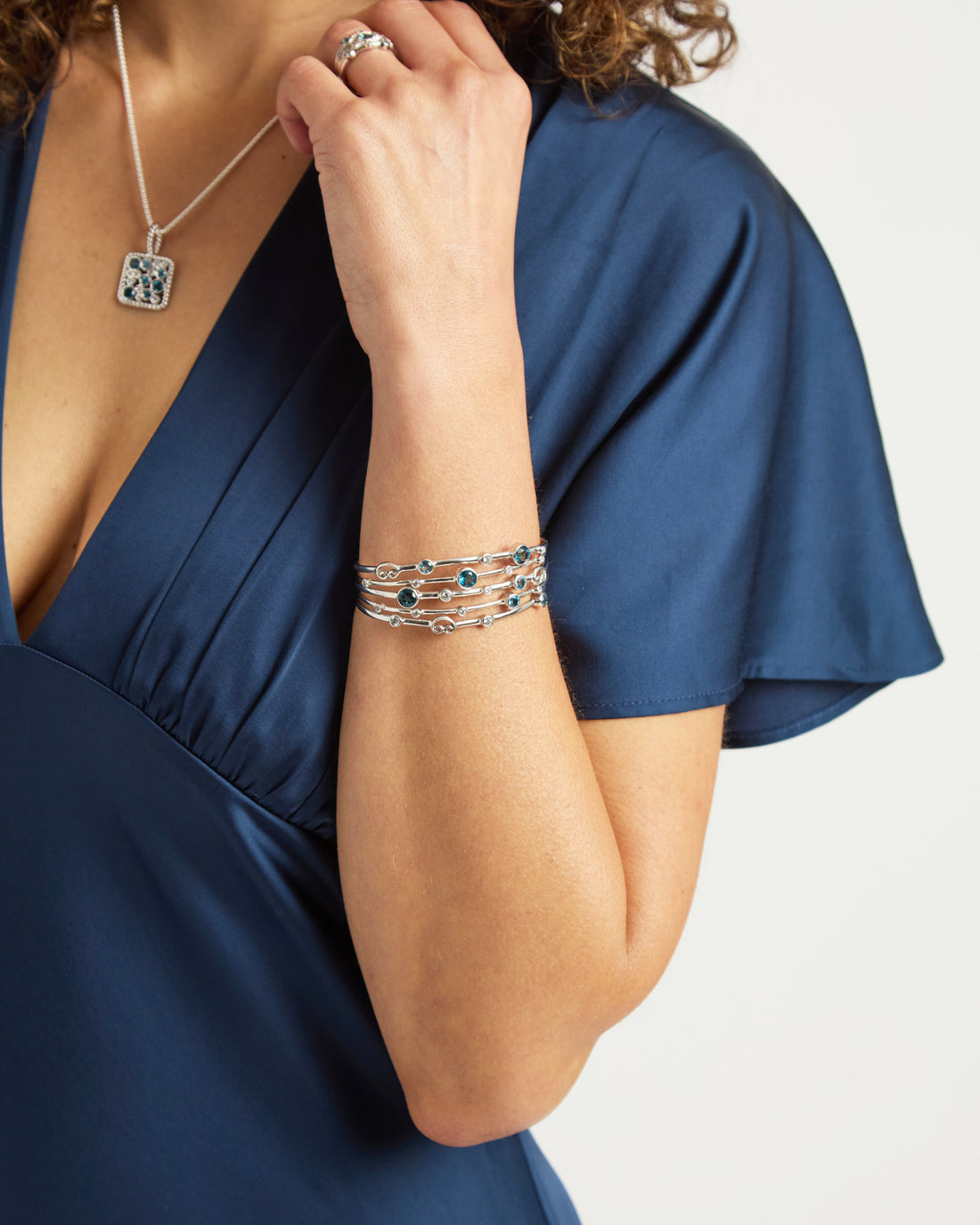 Five Band Cuff with Petroglyphs and Stones