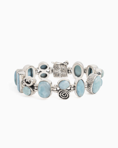 Multi Larimar Stone Link Bracelet