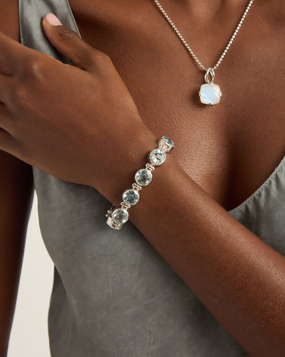 Water Texture Stone Link Bracelet