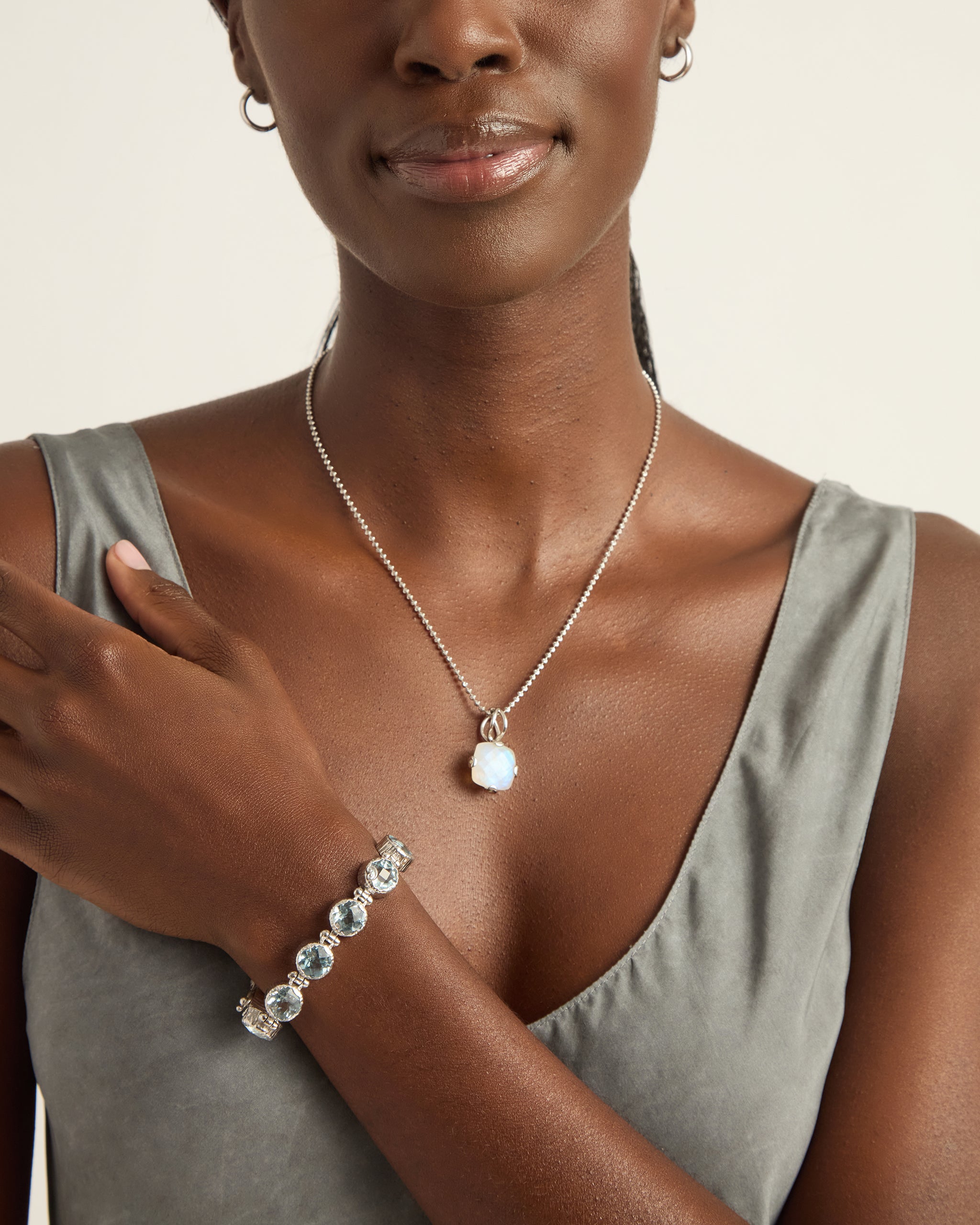 Water Texture Stone Link Bracelet