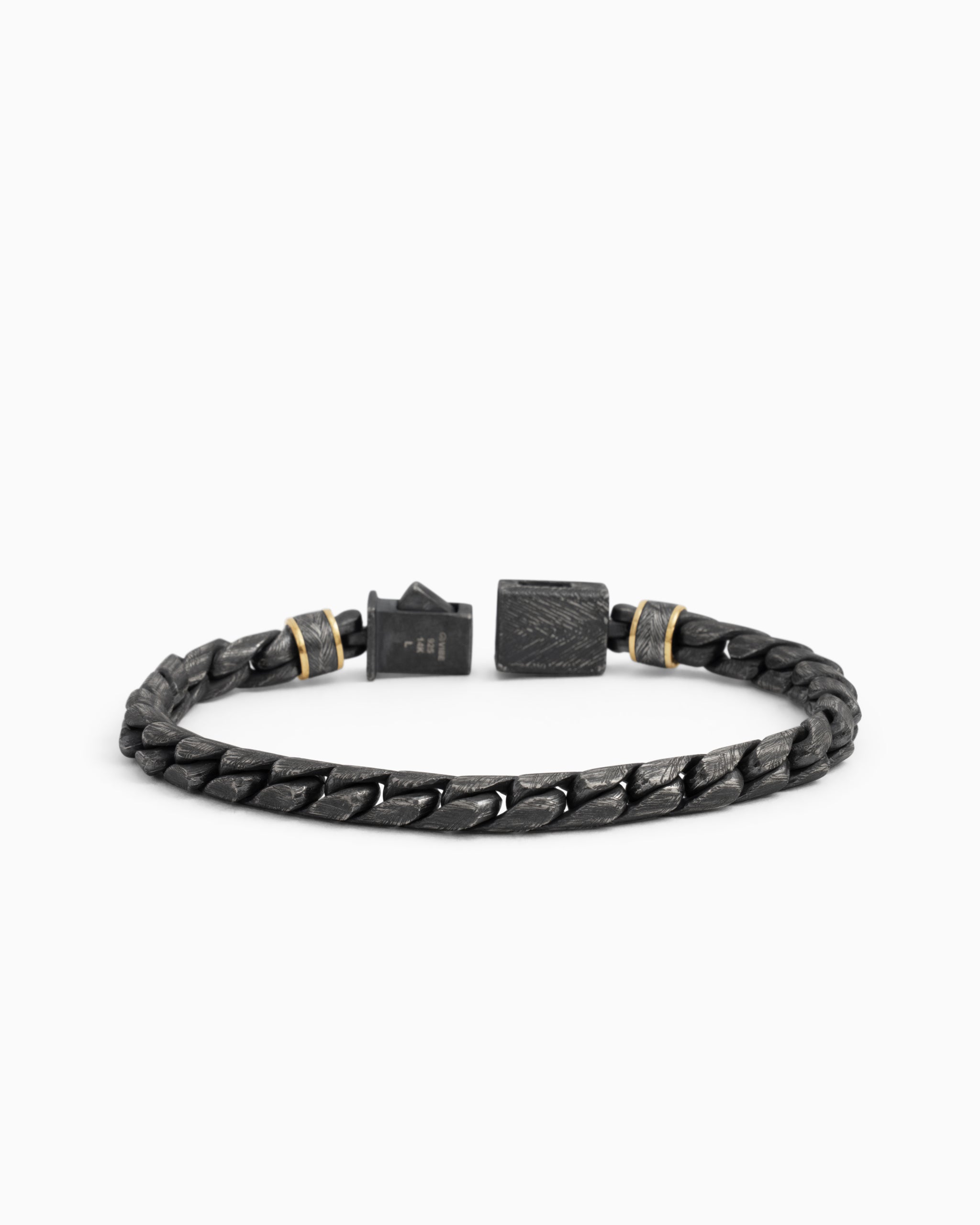 Marine Texture Link Bracelet with Compass