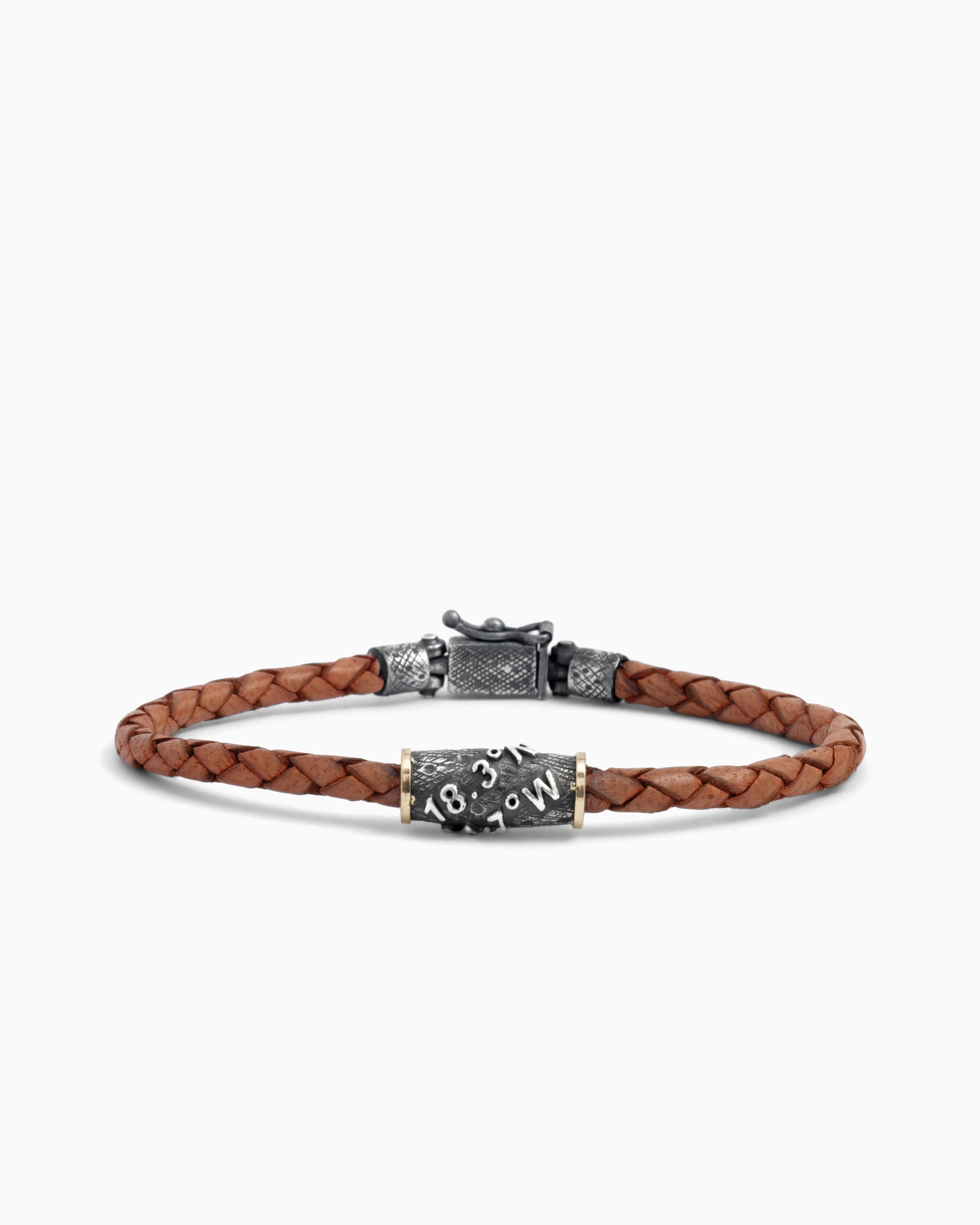 Braided Leather Coordinates Bracelet - Brown Leather