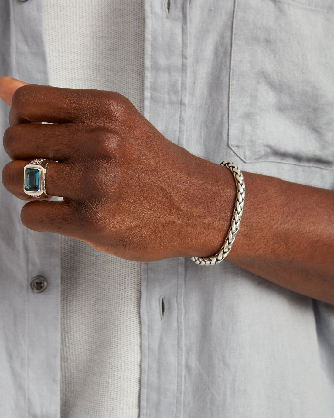 Wheat Link Bracelet with Turtle Texture Clasp