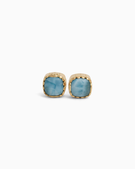 Ocean Stone Studs - Larimar