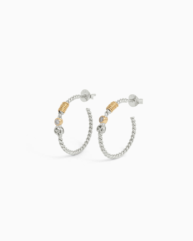 Twisted Hoops with Stone - Diamond
