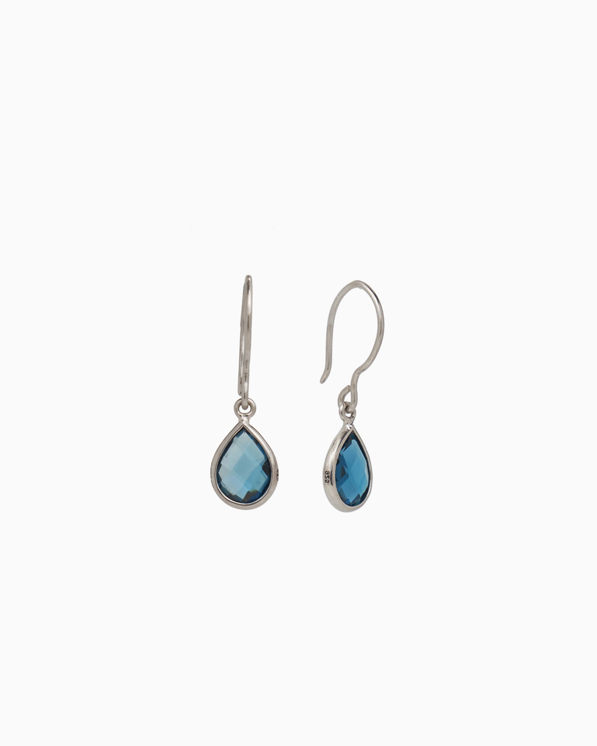 Dewdrop Stone Earrings London Blue Topaz