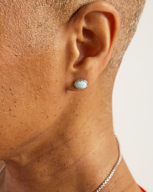 Water Drop Stone Stud Earrings - Larimar