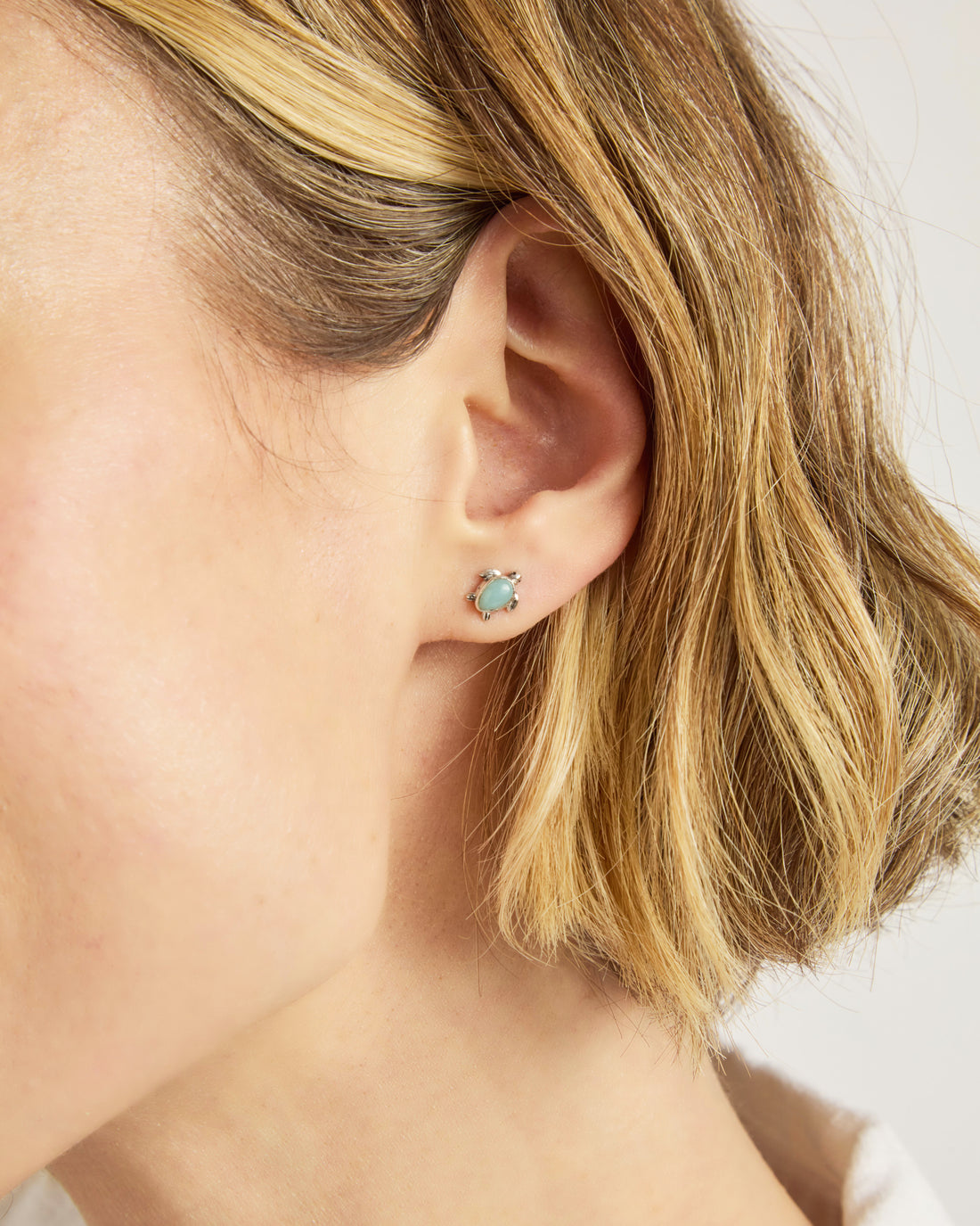 Larimar Sea Turtle Studs