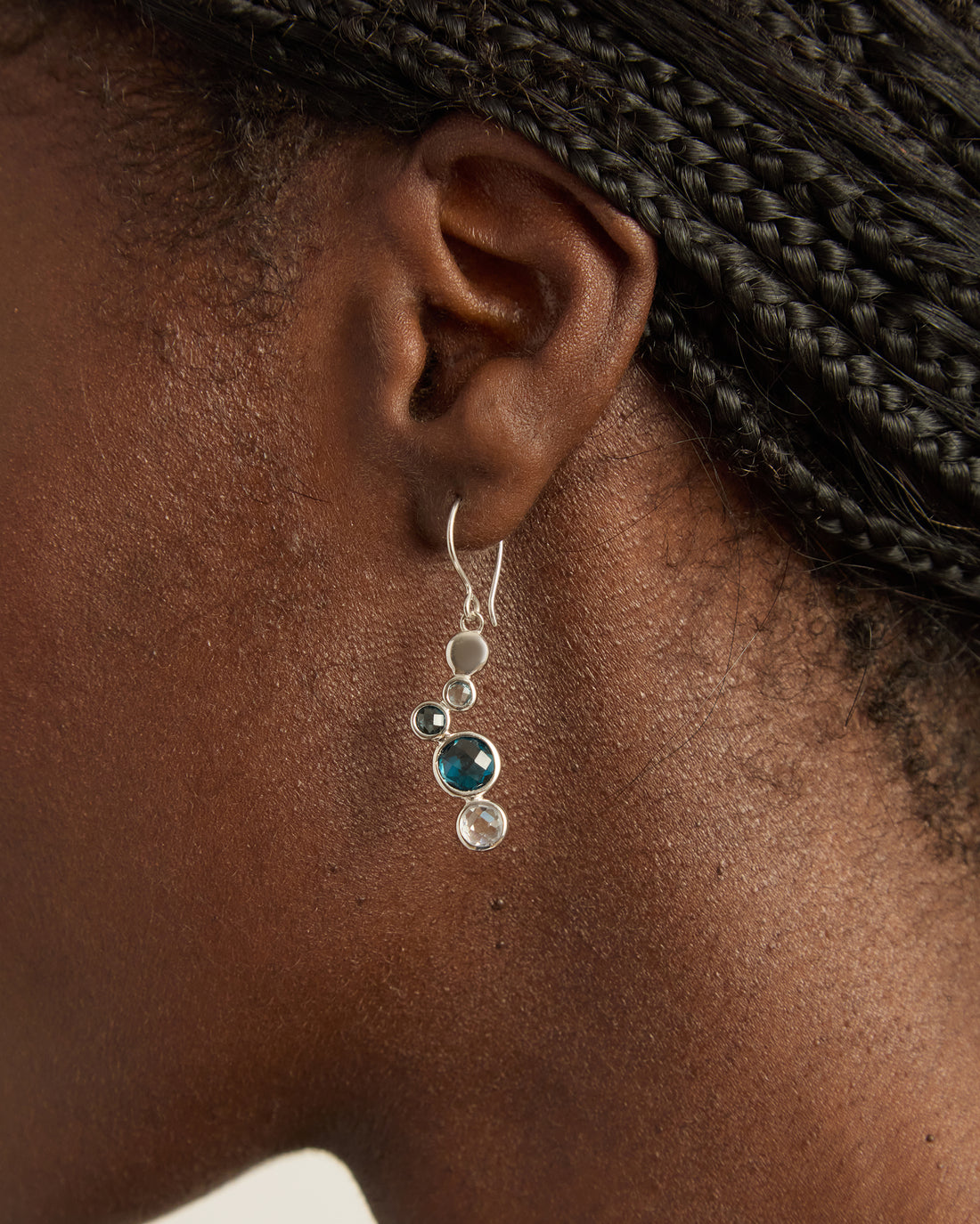 Chandelier Bubble Drop Earring - London Blue Topaz/Hampton Blue Topaz/White Zircon