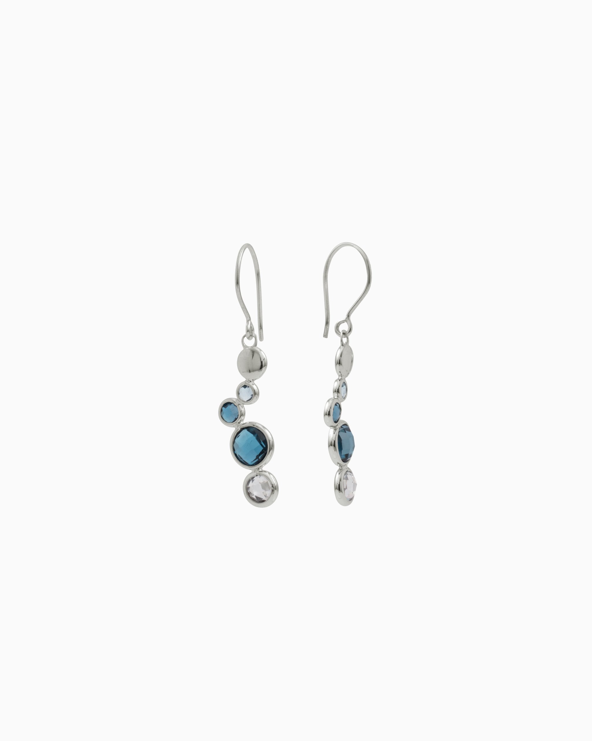 Chandelier Bubble Drop Earring - London Blue Topaz/Hampton Blue Topaz/White Zircon
