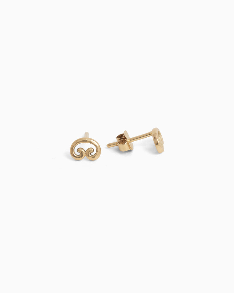 14K Gold Petroglyph Studs