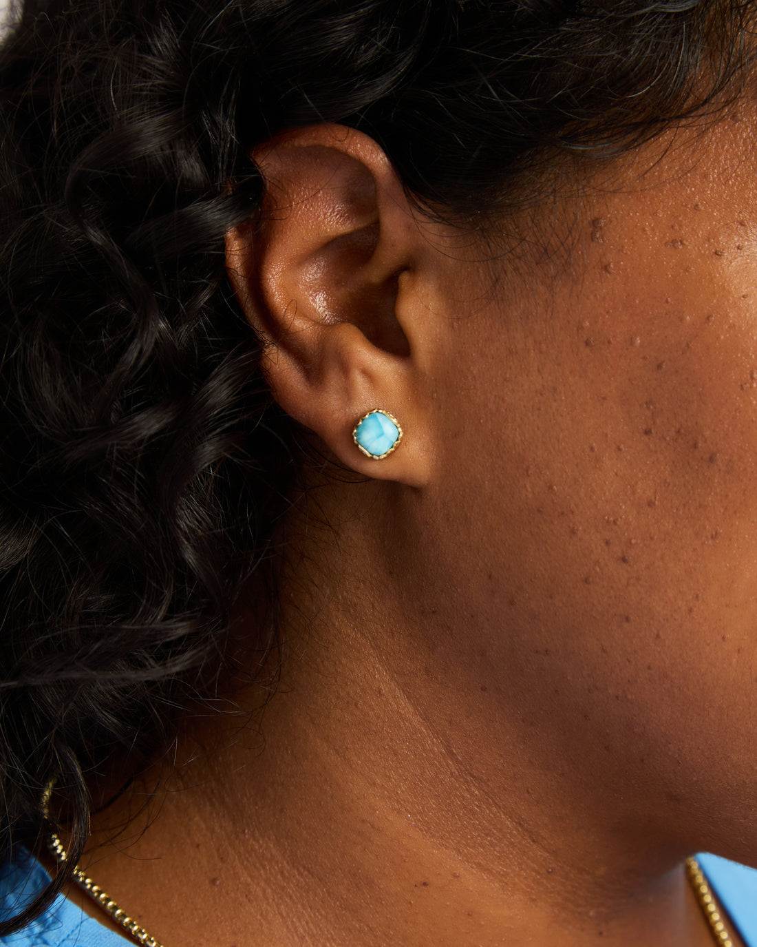 Ocean Stone Studs - Larimar