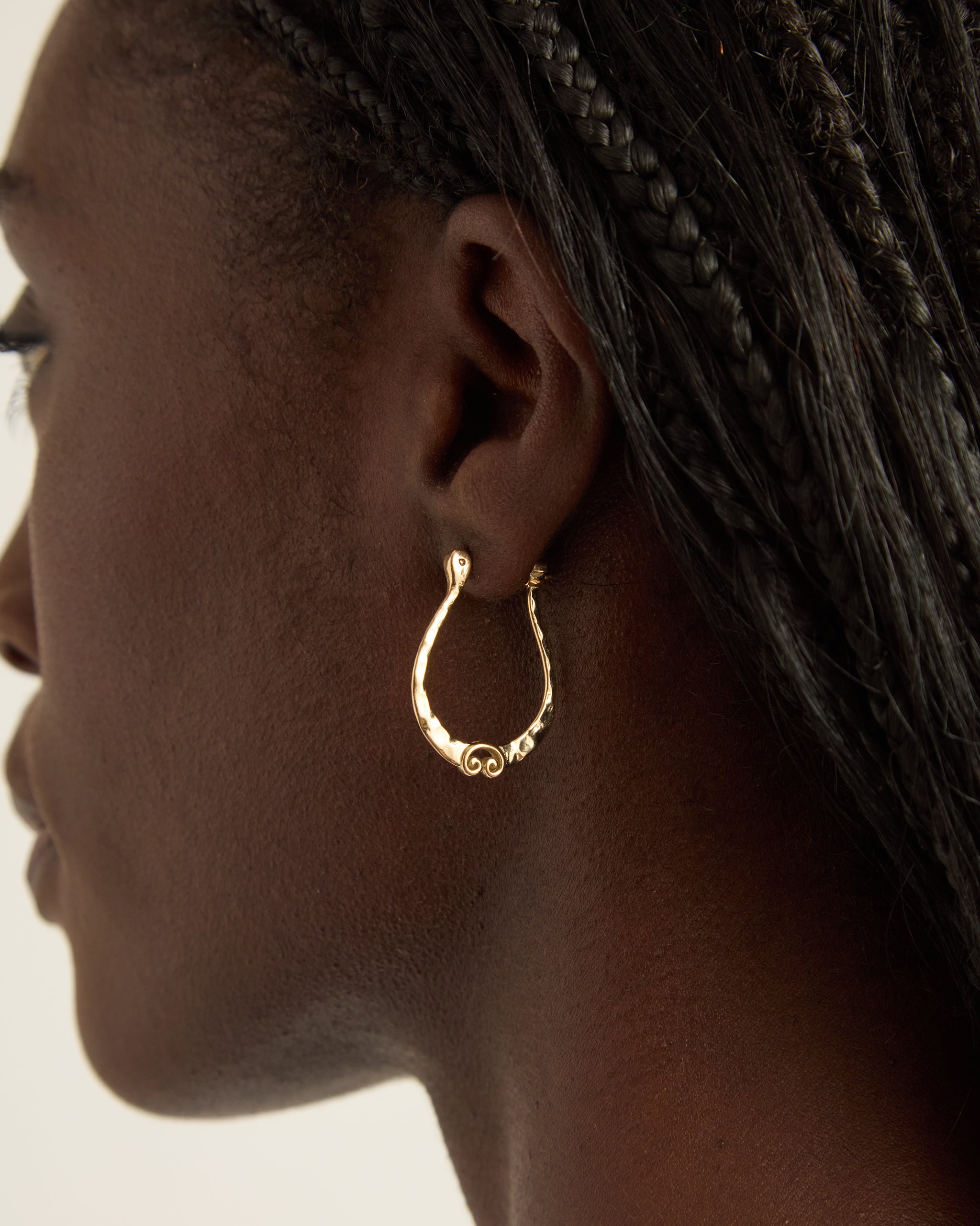 Hammered Petroglyph Hoops