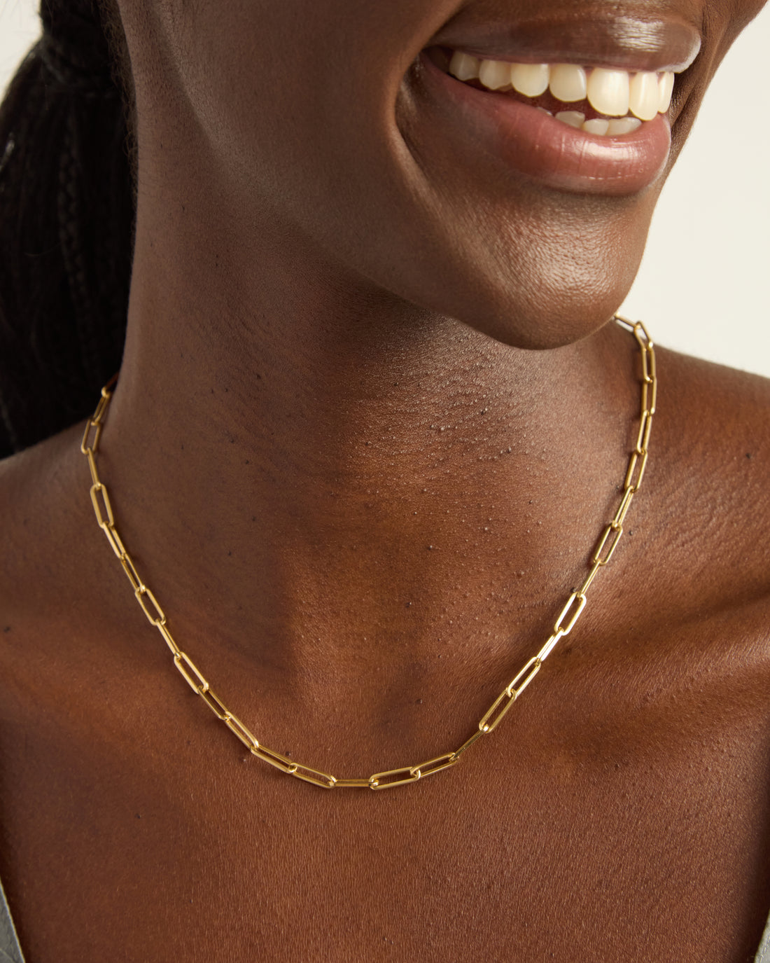 14K Gold Paperclip Chain, 3.5mm.