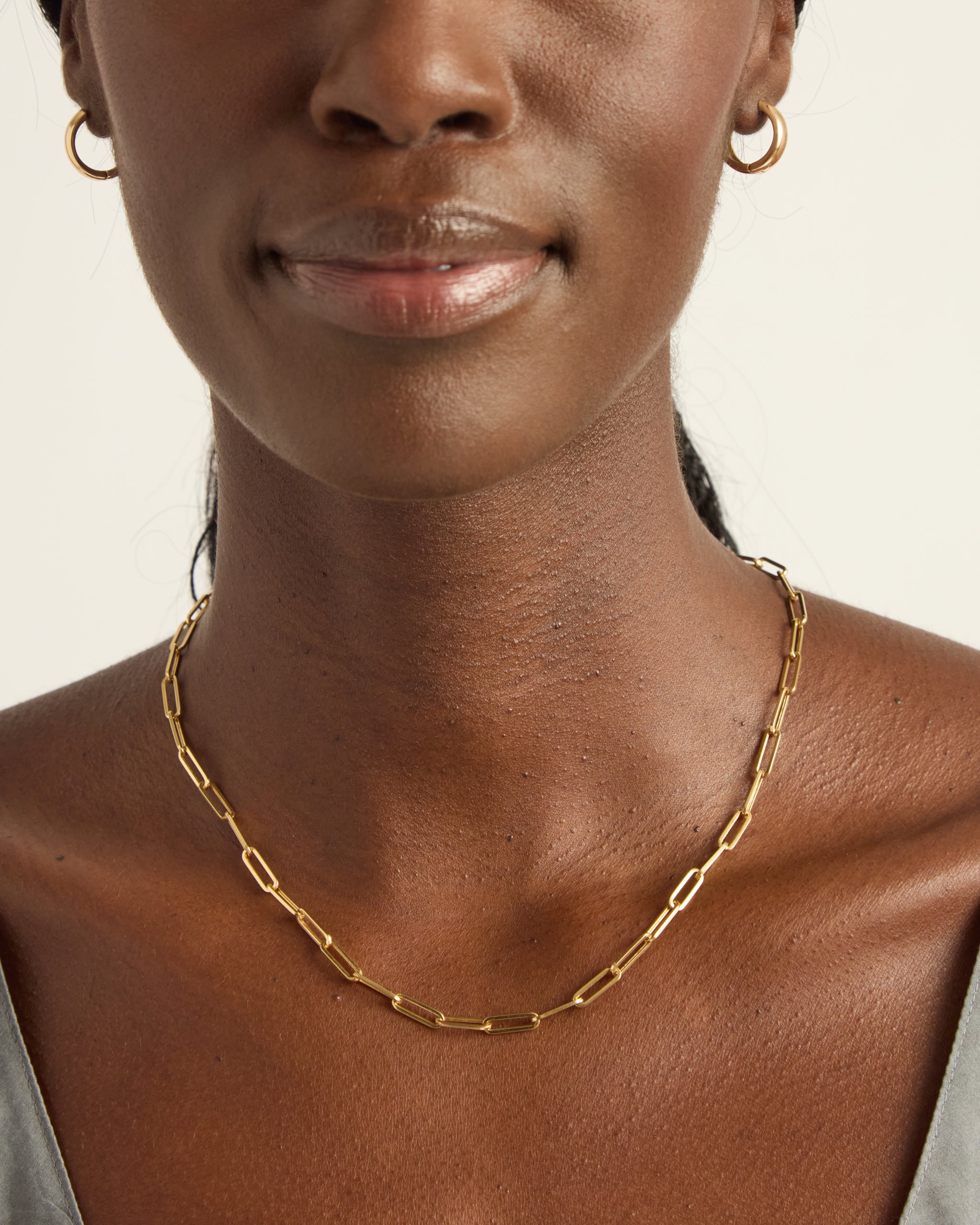 14K Gold Paperclip Chain, 3.5mm.