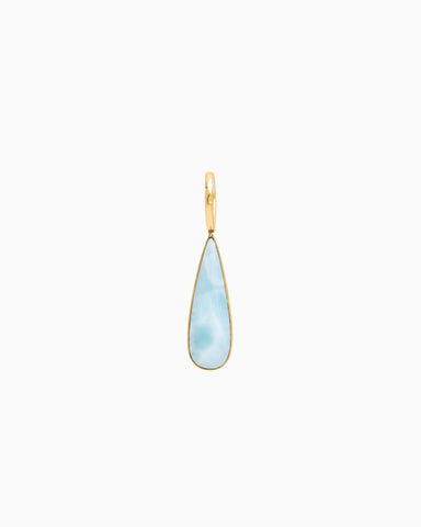 Pear Pendant with Stone - Larimar