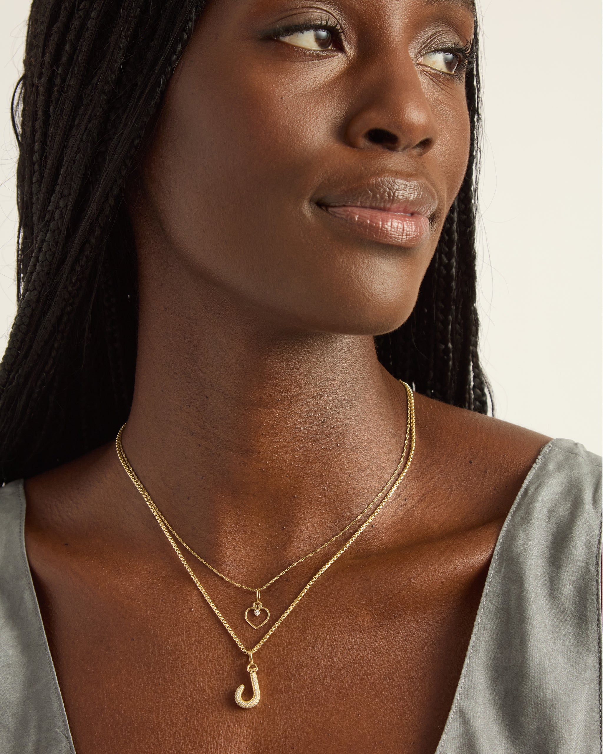 14K Gold Open Heart Pendant with Diamond