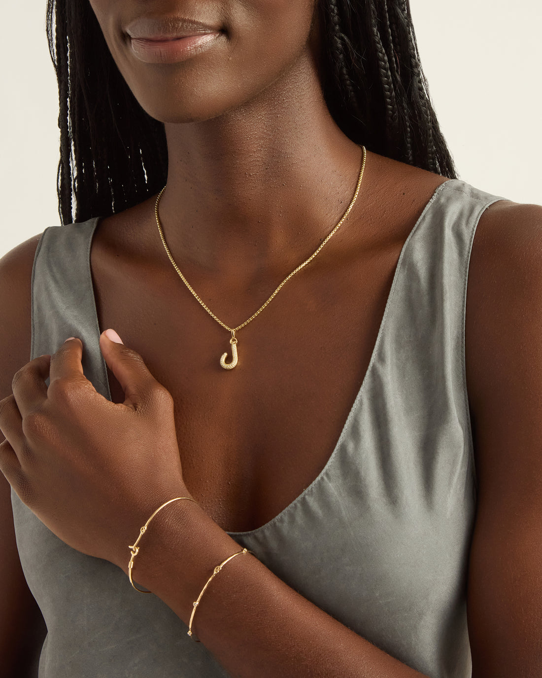 St. John Hook Pendant with Diamonds