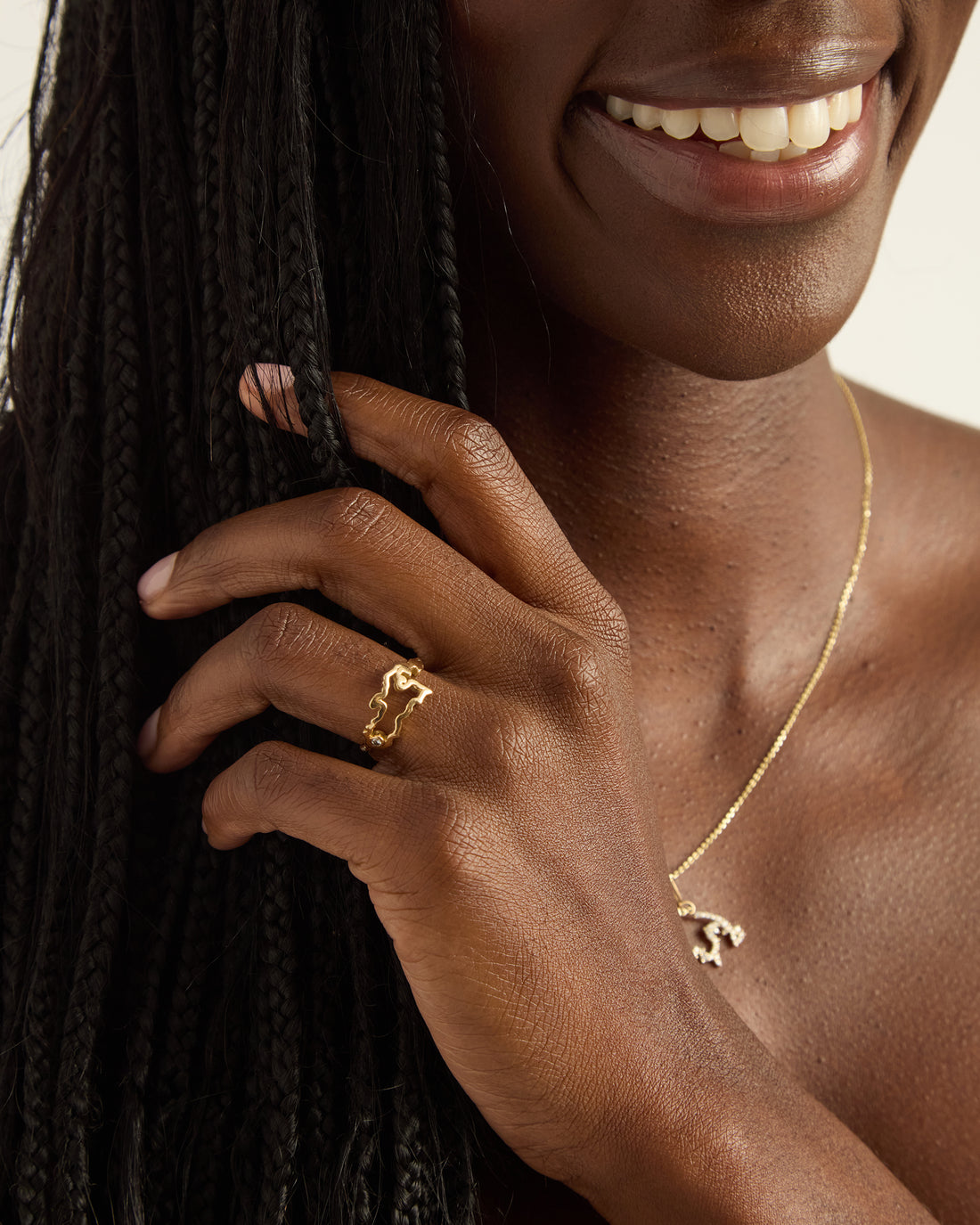 14K Gold St. John Map Ring with Diamond