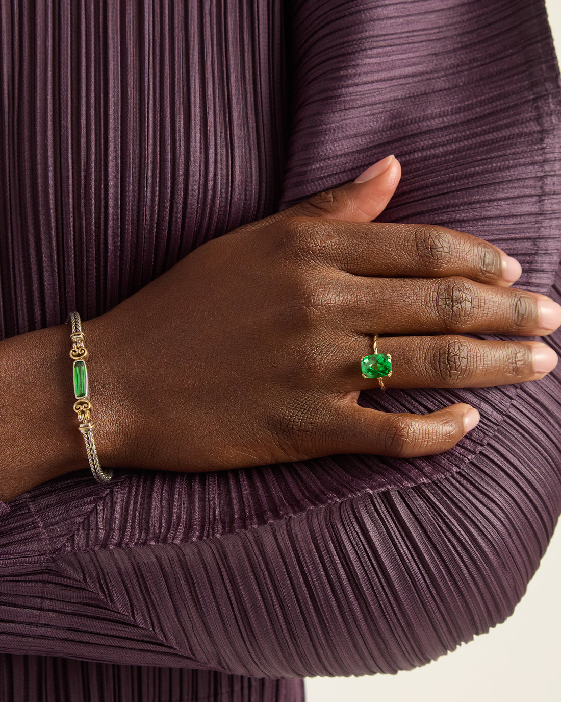 Twisted Stone Ring with Petroglyph Setting