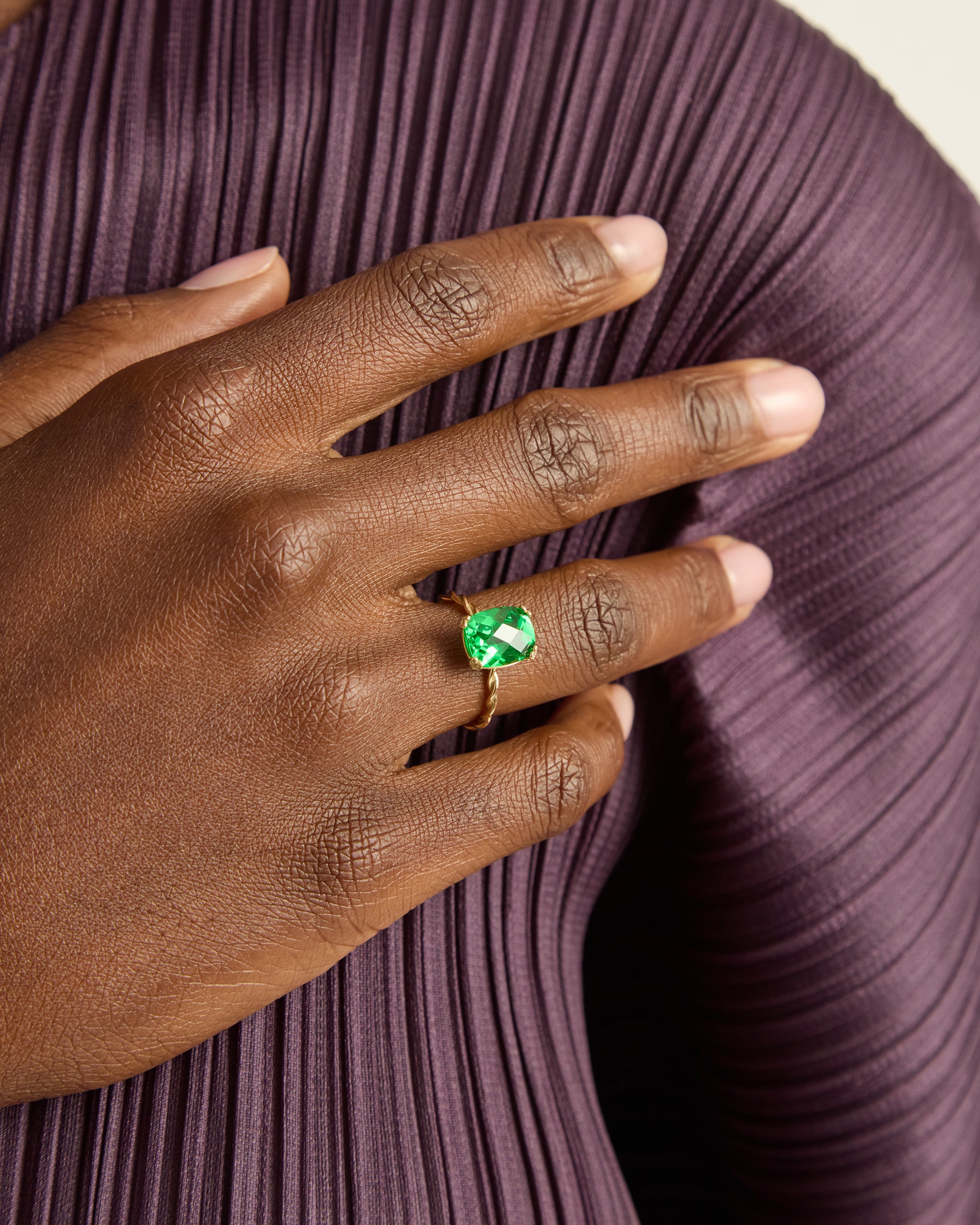 Twisted Stone Ring with Petroglyph Setting