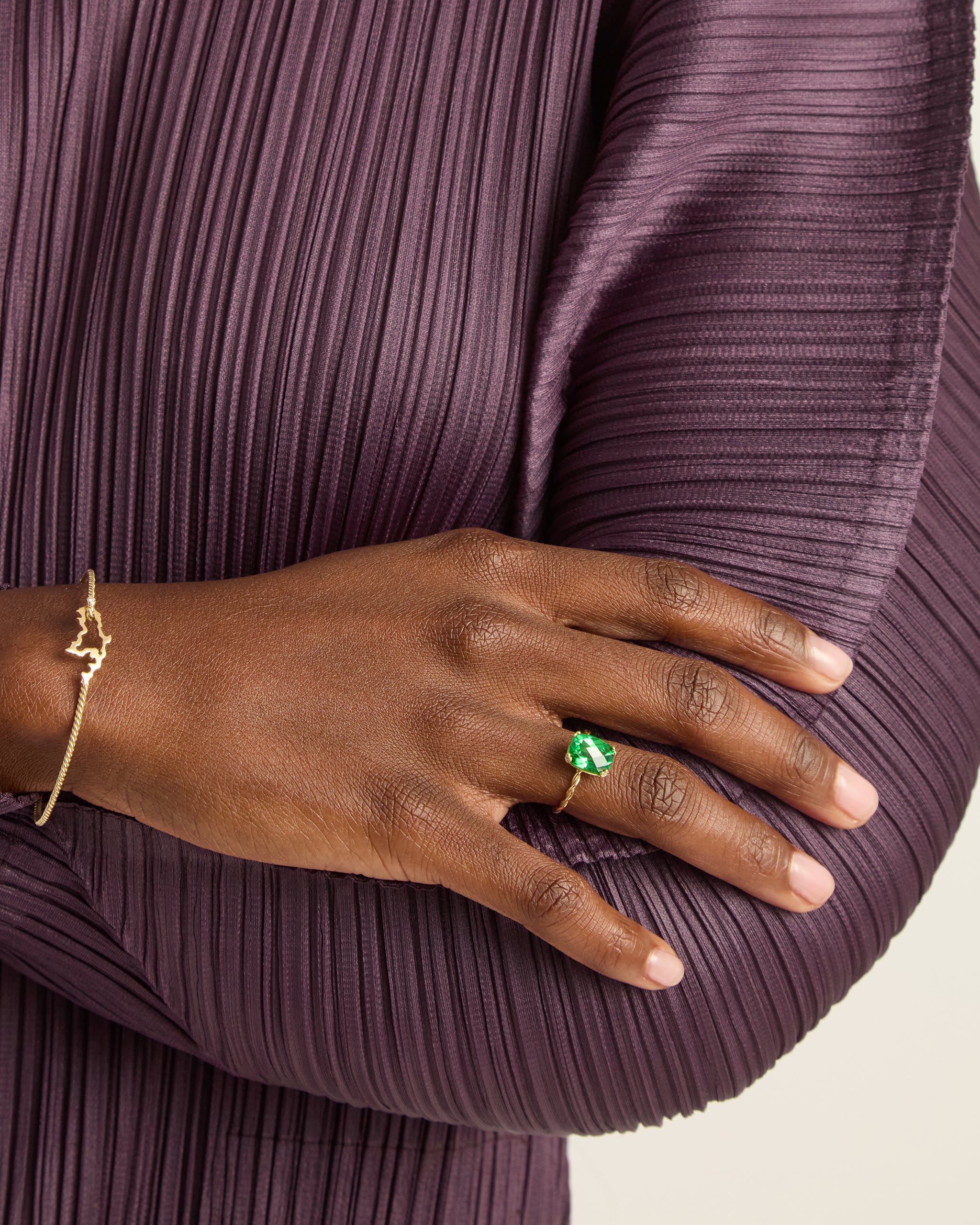 Twisted Stone Ring with Petroglyph Setting
