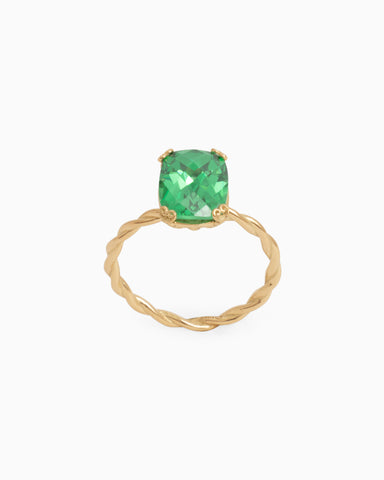 Twisted Stone Ring with Petroglyph Setting