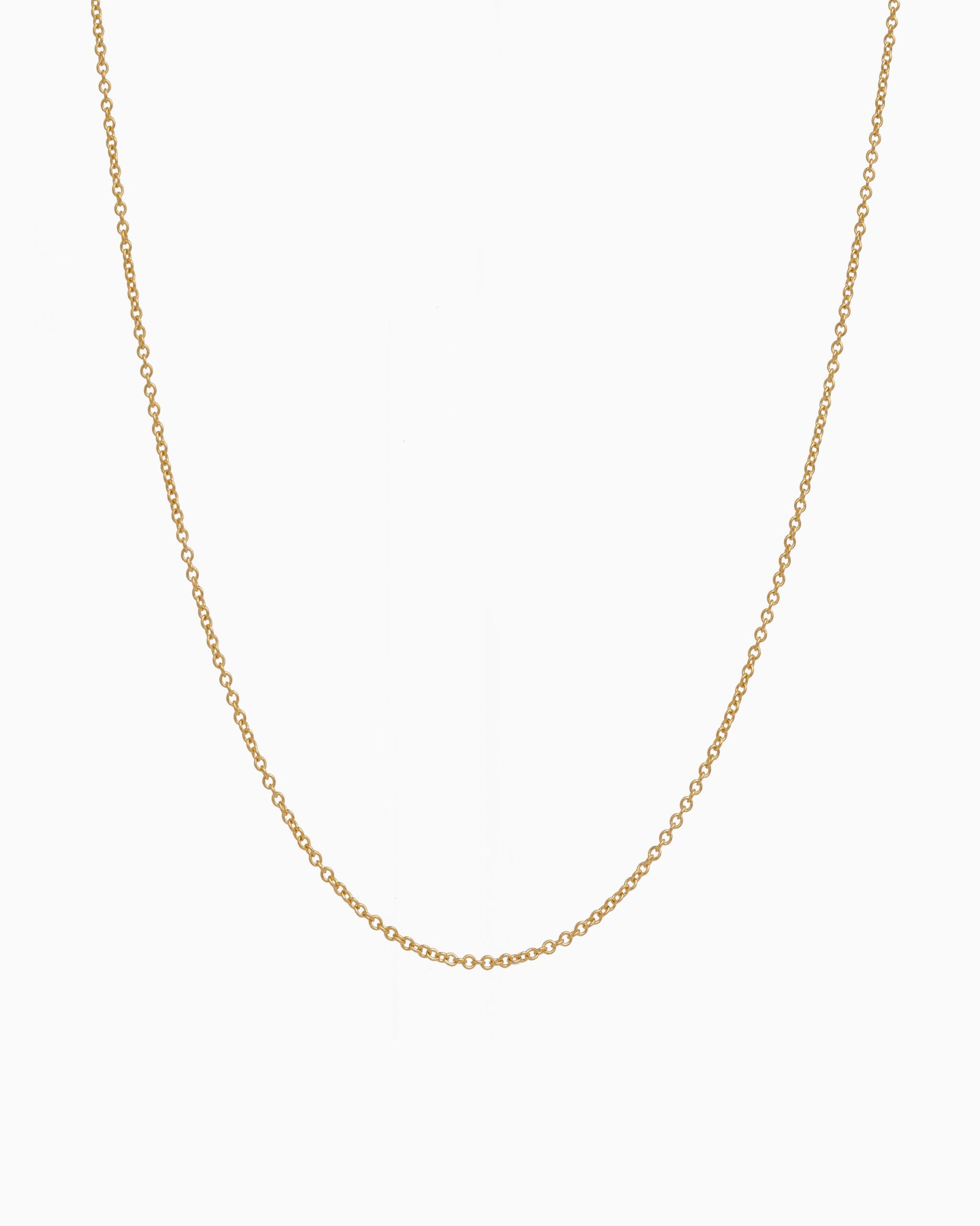 14K Solid Gold Adjustable Round Cable Chain