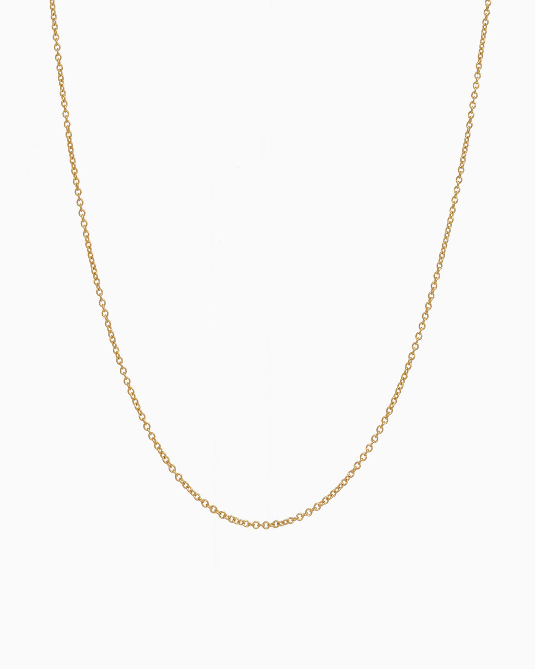 14K Solid Gold Adjustable Round Cable Chain