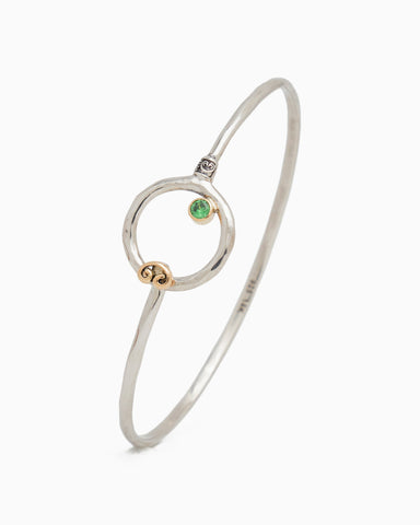 One Love Hook Bracelet with Stone - Green Zircon